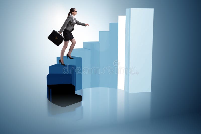 De carrièreontwikkeling met trappen in het bedrijfsconcept stock foto