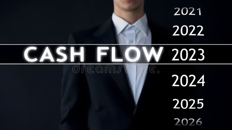 De cash flow voor 2023, zakenman selecteert financieel verslag op het virtuele scherm stock fotografie De cash flow voor 2023, zakenman selecteert financieel verslag op het virtuele scherm stock fotografie