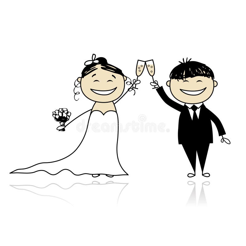 De ceremonie van het huwelijk - bruid en bruidegom samen vector illustratie De ceremonie van het huwelijk - bruid en bruidegom samen vector illustratie