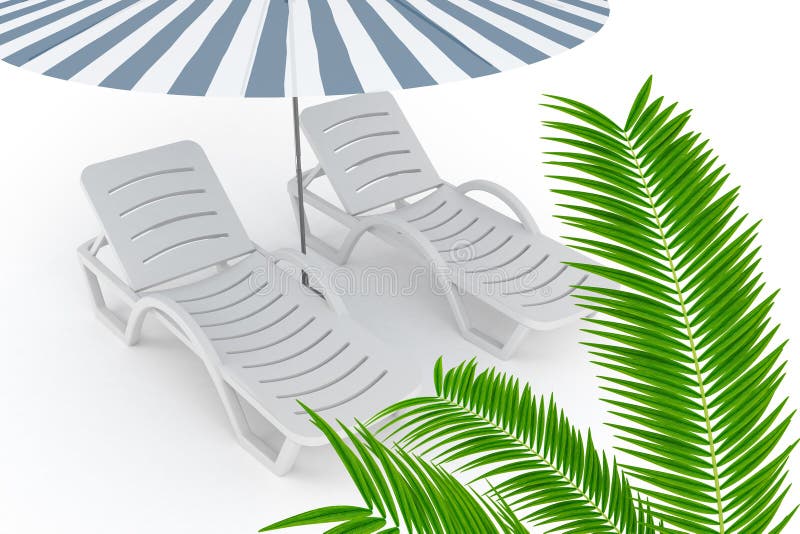 Strandligstoel royalty-vrije illustratie