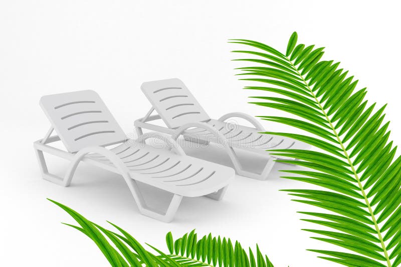 Strandligstoel royalty-vrije illustratie