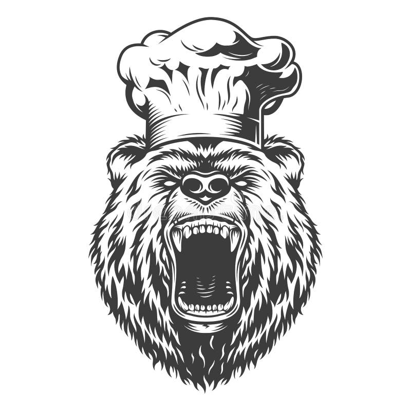 De chef-kok draagt hoofd in kokhoed royalty-vrije illustratie De chef-kok draagt hoofd in kokhoed royalty-vrije illustratie