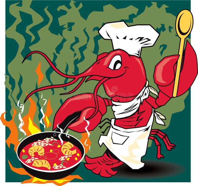 De Chef-kok van rivierkreeften stock illustratie De Chef-kok van rivierkreeften stock illustratie