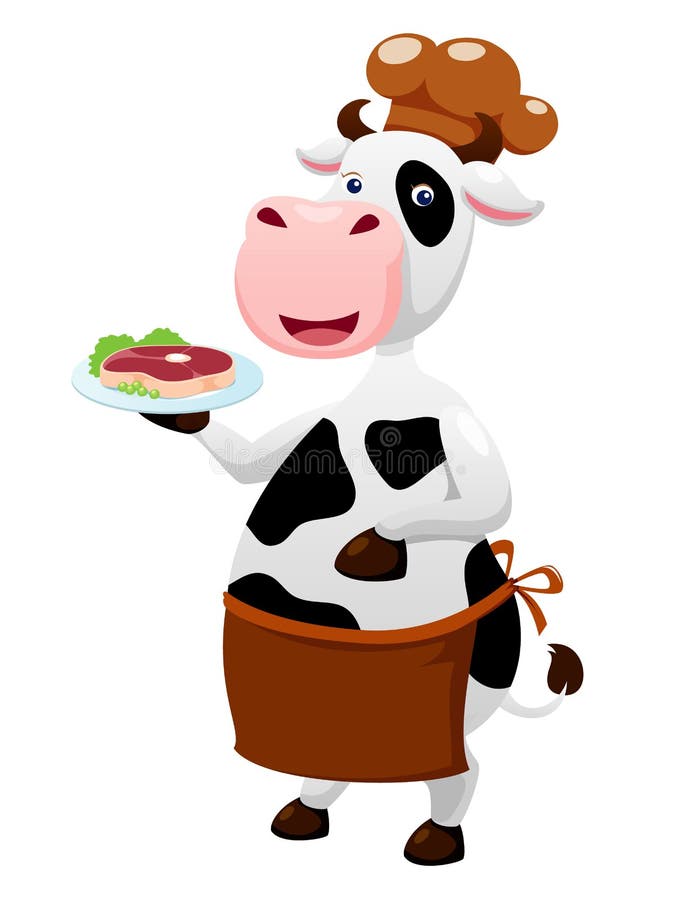 De chef-kokbeeldverhaal van de koe stock illustratie De chef-kokbeeldverhaal van de koe stock illustratie