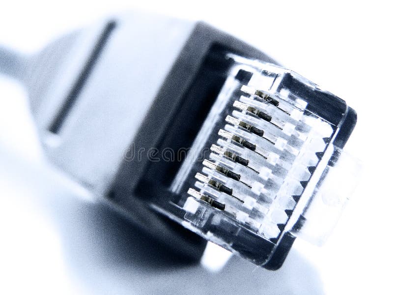 De close-up van het netwerk rj45 plugin royalty-vrije stock foto De close-up van het netwerk rj45 plugin royalty-vrije stock foto