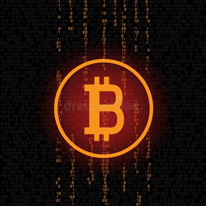 De code van de Bitcoin blockchain mijnbouw vector illustratie