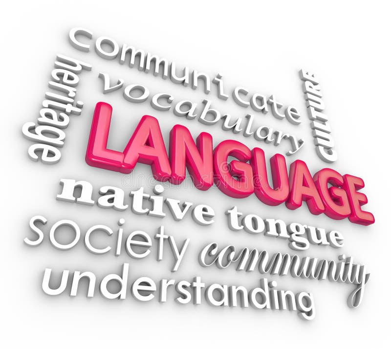 De Collage van taal 3d Woorden het Leren Begrip