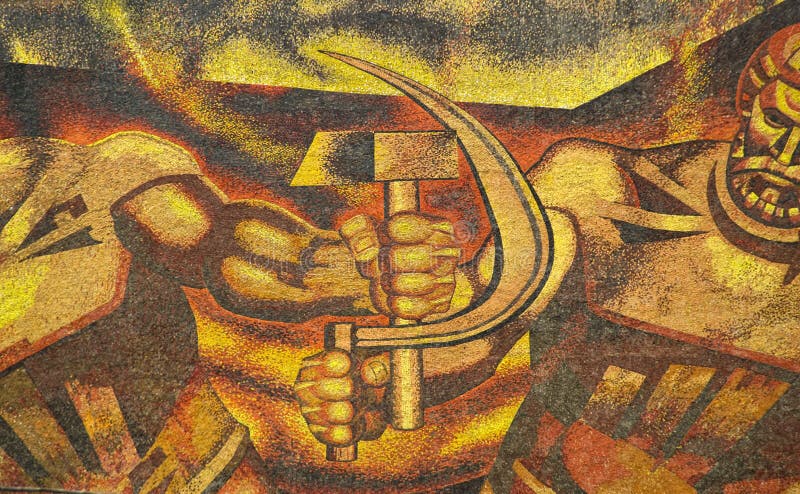 De communistische Muurschildering van de Era