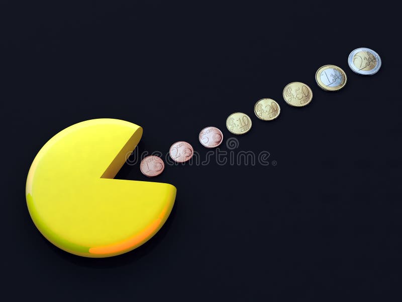 De concepten van de Pacmanbelasting stock illustratie De concepten van de Pacmanbelasting stock illustratie