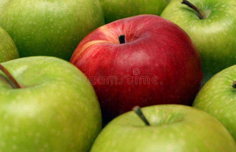 De concepten van de scheiding met appelen