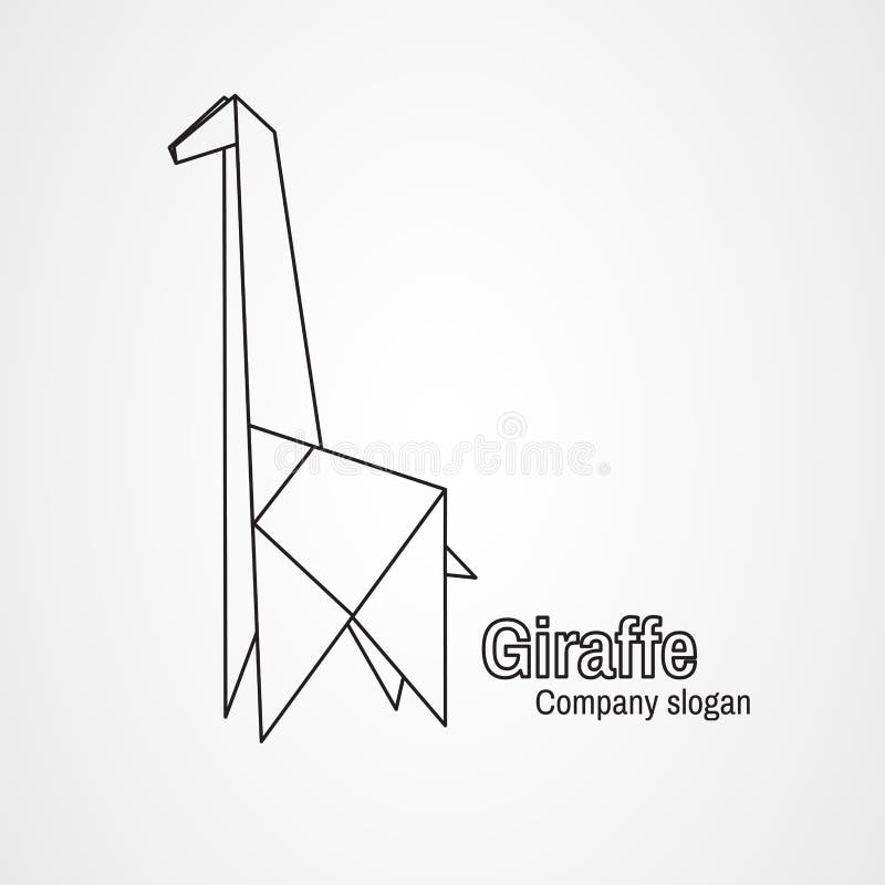 De contourgiraf van het origamiembleem stock illustratie De contourgiraf van het origamiembleem stock illustratie