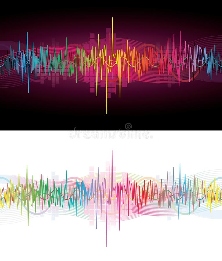 Neon geluidsgolven royalty-vrije illustratie