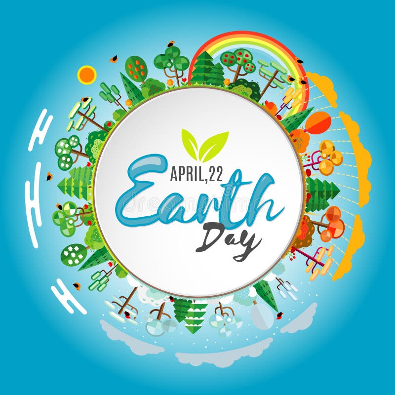 De Dag van de aarde Concept van de Eco het vriendschappelijke ecologie Vector illustratie royalty-vrije illustratie De Dag van de aarde Concept van de Eco het vriendschappelijke ecologie Vector illustratie royalty-vrije illustratie