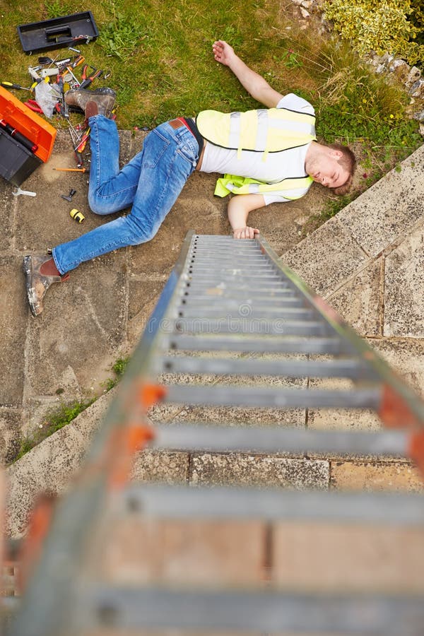De Daling van bouwvakkersuffering injury after van Ladder