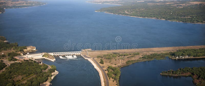 De Dam Luchtperspectief van het Gavinspunt stock foto De Dam Luchtperspectief van het Gavinspunt stock foto