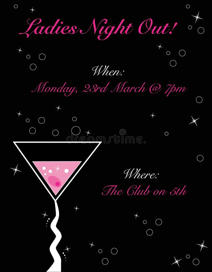 De dames de nuit invitation illustration de vecteur De dames de nuit invitation illustration de vecteur