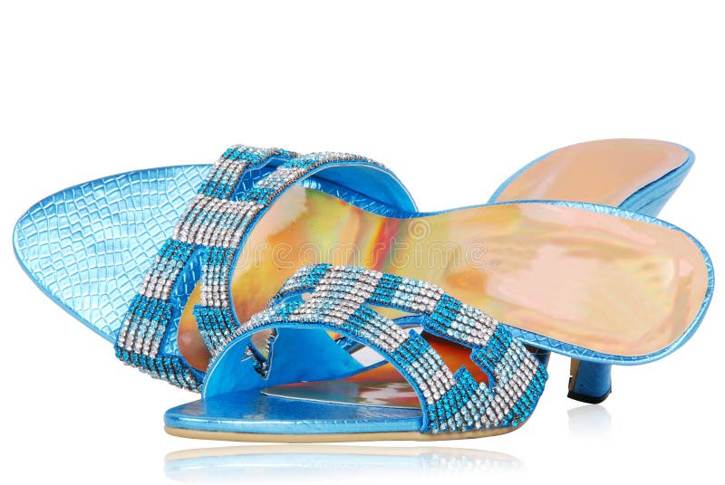 De dames stellen zich schoenen voor stock afbeelding De dames stellen zich schoenen voor stock afbeelding