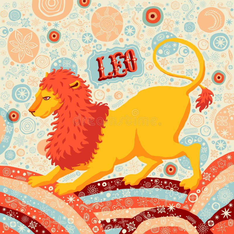 De de astrologische Leeuw of Leeuw van het dierenriemteken Een deel van een reeks horoscooptekens vector illustratie De de astrologische Leeuw of Leeuw van het dierenriemteken Een deel van een reeks horoscooptekens vector illustratie