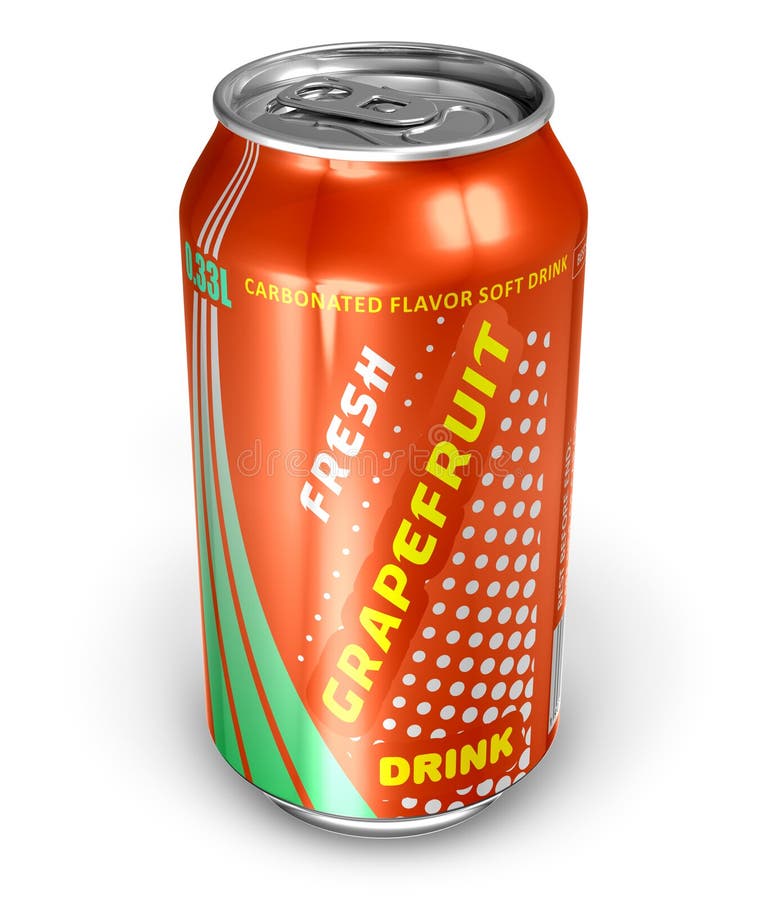 De de sodadrank van de grapefruit in metaal kan royalty-vrije illustratie De de sodadrank van de grapefruit in metaal kan royalty-vrije illustratie