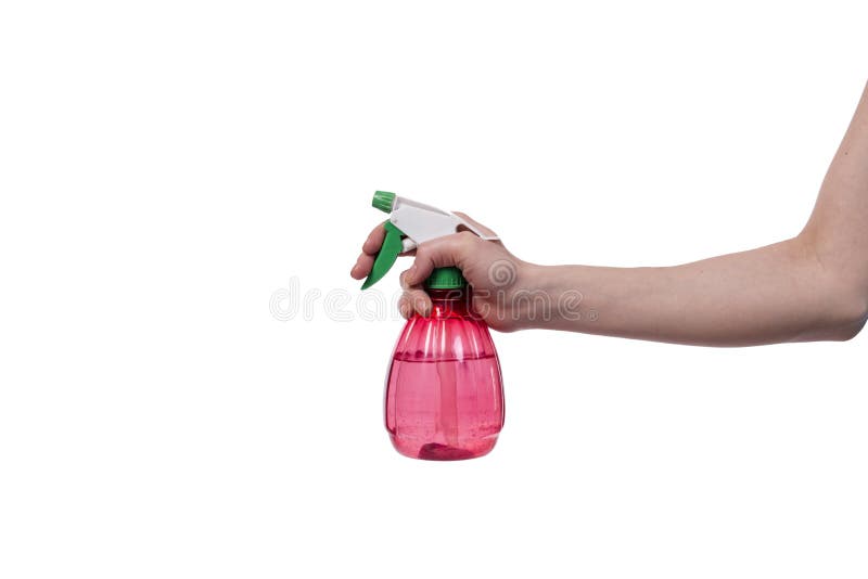 De de tuinsproeier van de handholding op wit wordt geïsoleerd dat stock afbeelding De de tuinsproeier van de handholding op wit wordt geïsoleerd dat stock afbeelding