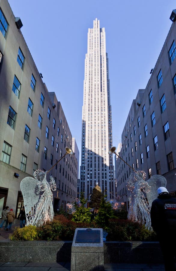 De Decoratie New York van Kerstmis van het Centrum van Rockefeller stock afbeelding De Decoratie New York van Kerstmis van het Centrum van Rockefeller stock afbeelding