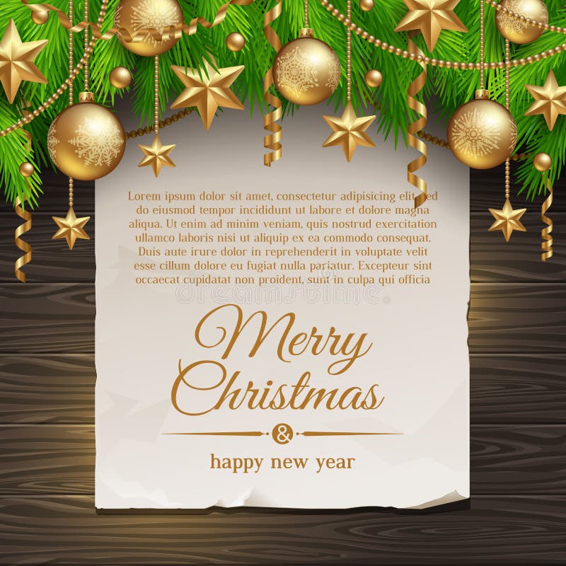 Download De Decoratie Van Kerstmis En Document Banner Vector Illustratie - Illustratie bestaande uit broadsheet, kerstmis: 27584992