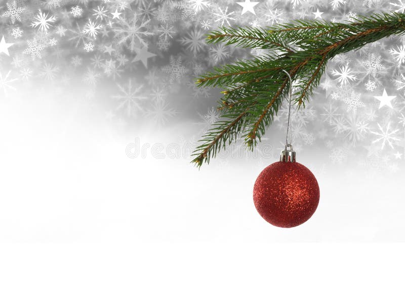 Digital composite of Christmas bauble decoration and Snowflake Christmas pattern and blank space. Digital composite of Christmas bauble decoration and Snowflake Christmas pattern and blank space