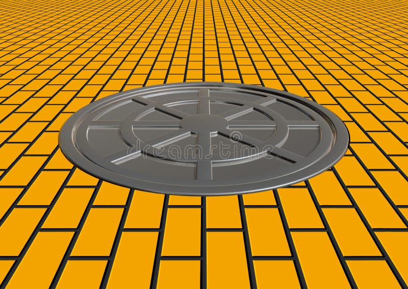 3d image of a manhole cover. 3d image of a manhole cover