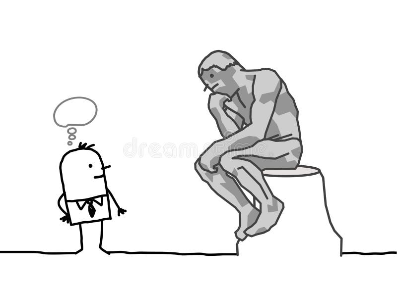 De Denkerparodie Van Rodin Redactionele Afbeelding Illustratie Bestaande Uit Steen 18443740