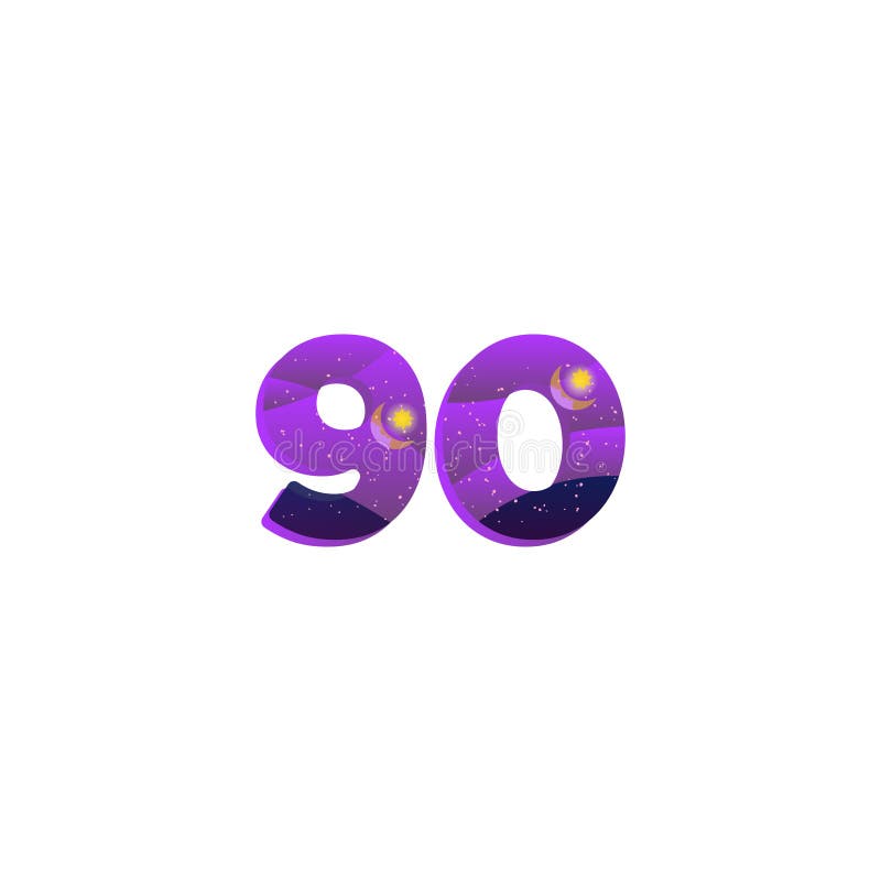 90 de designuri unice creative personalizate, colorate, cu stea și lună stock illustration