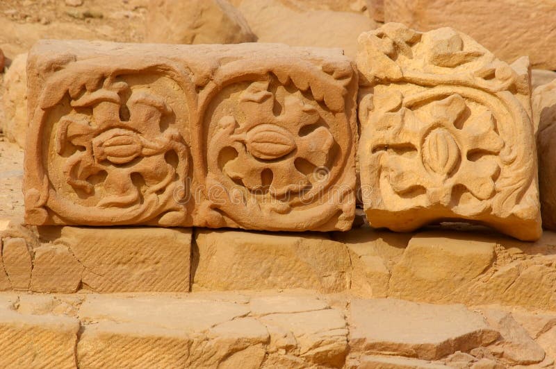 De details van resten in petra Jordanië royalty-vrije stock foto's De details van resten in petra Jordanië royalty-vrije stock foto's