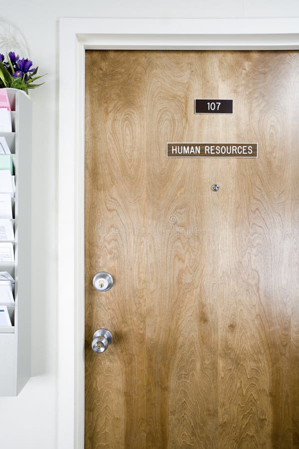 Human resources office door. Human resources office door