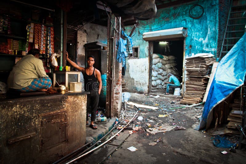 De Dharavi slumkvarteren av Mumbai, Indien royaltyfri fotografi De Dharavi slumkvarteren av Mumbai, Indien royaltyfri fotografi
