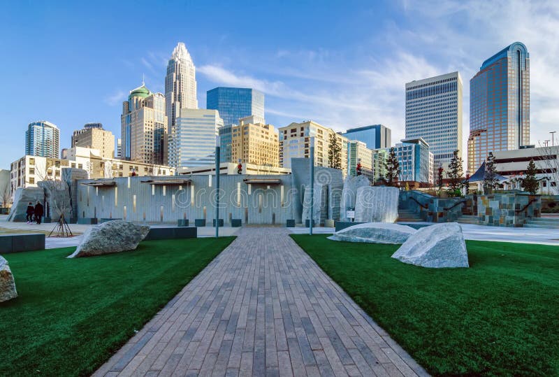 27 de diciembre de 2013, Charlotte, nc - vista del horizonte de Charlotte en imagen de archivo libre de regalías 27 de diciembre de 2013, Charlotte, nc - vista del horizonte de Charlotte en imagen de archivo libre de regalías