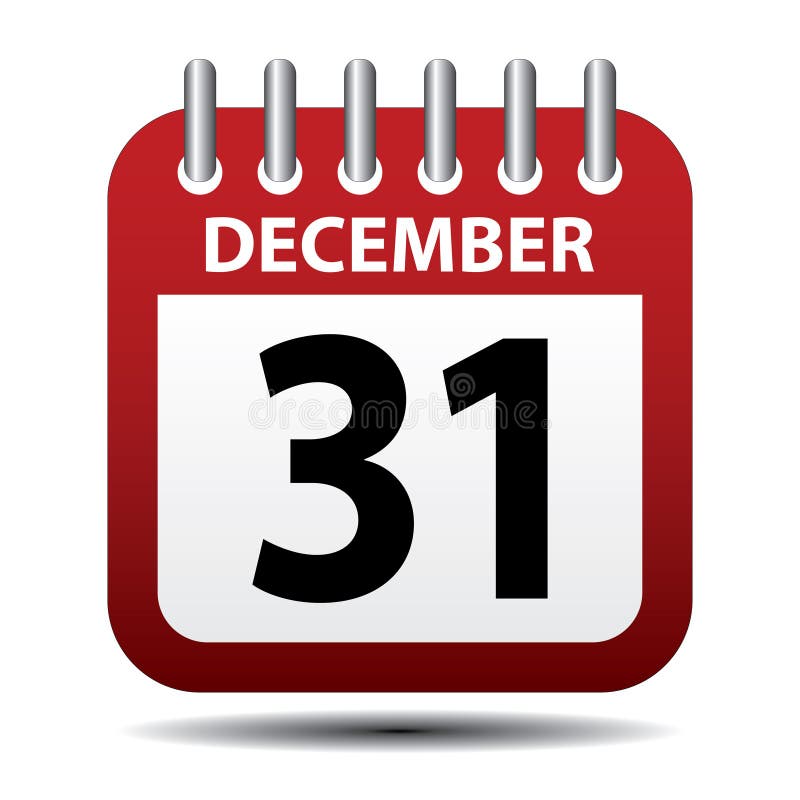 Calendario Del 31 De Diciembre Ilustración del Vector Ilustración de