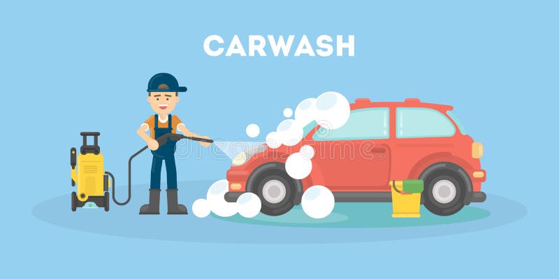 De dienst van de autowas vector illustratie De dienst van de autowas vector illustratie