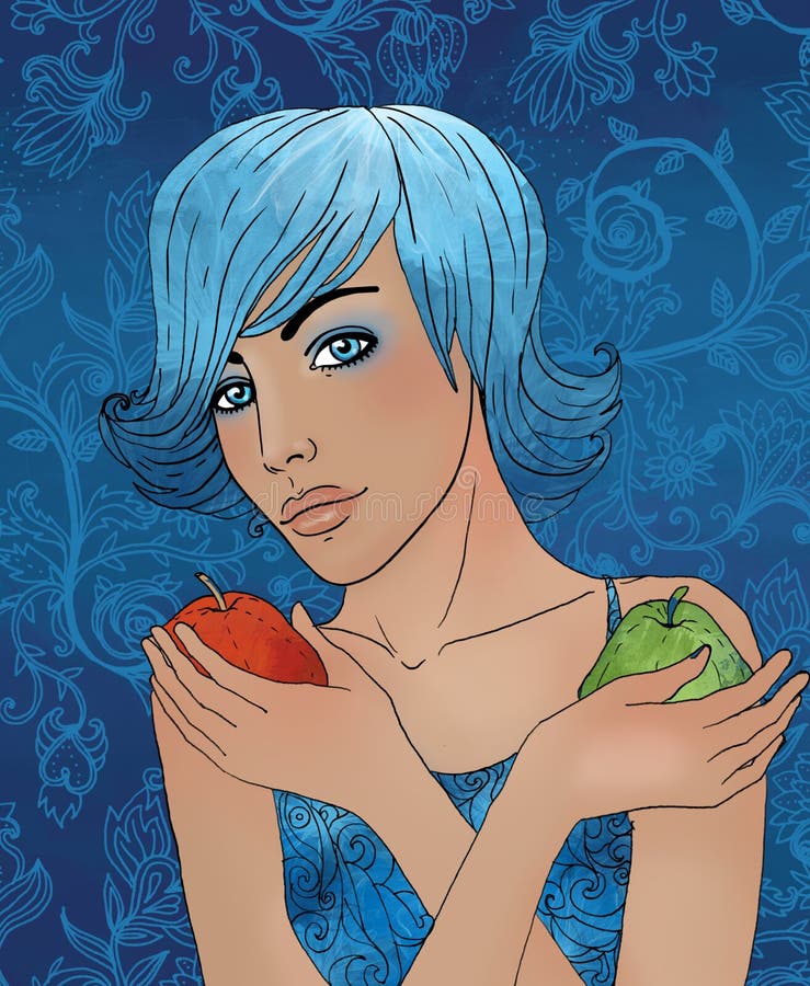 De dierenriemteken van de Weegschaal als mooi meisje royalty-vrije illustratie De dierenriemteken van de Weegschaal als mooi meisje royalty-vrije illustratie