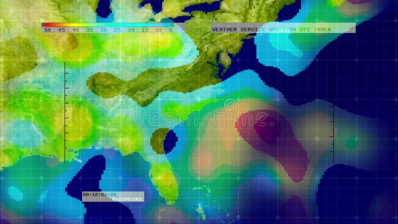 De Digitale Satellietkaart van de weerradar (Midwesten - Zuidoosten de V.S.)