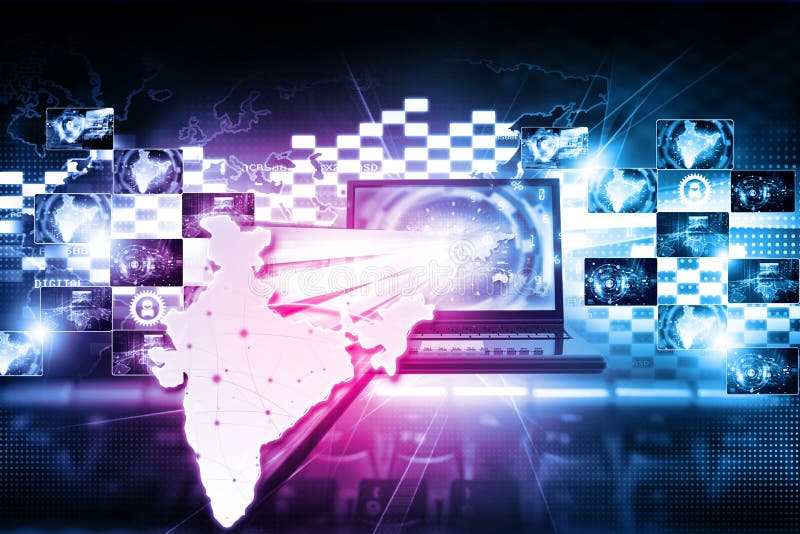 De digitale technologie van India Internet royalty-vrije illustratie De digitale technologie van India Internet royalty-vrije illustratie