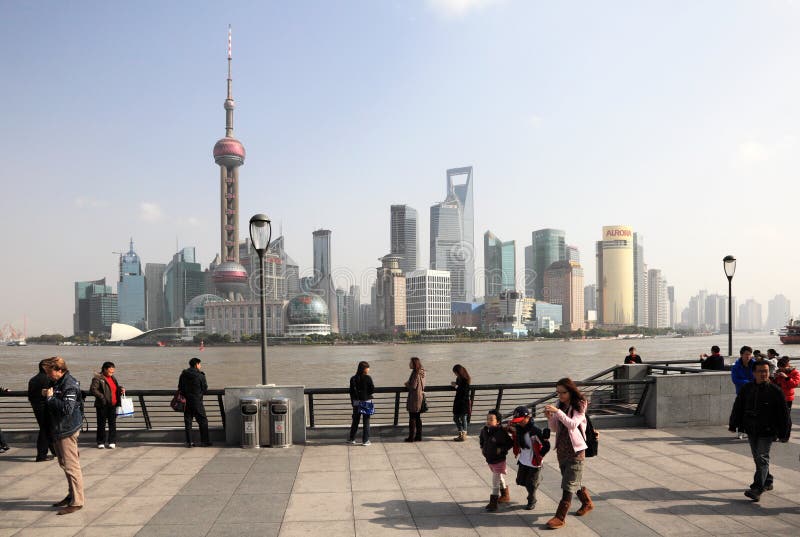 De Bund in Shanghai, China royalty-vrije stock afbeeldingen