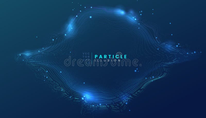 Dark blue abstract particle dynamic background, can be used for cyberspace, futuristic, technology and science project. Vector illustration. Dark blue abstract particle dynamic background, can be used for cyberspace, futuristic, technology and science project. Vector illustration