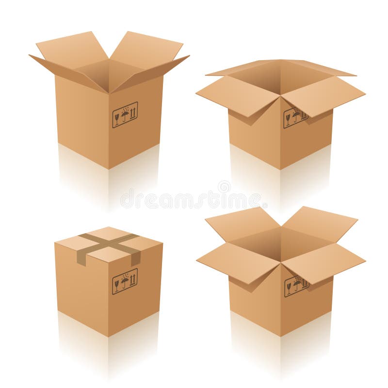 De dozen van het karton stock illustratie De dozen van het karton stock illustratie