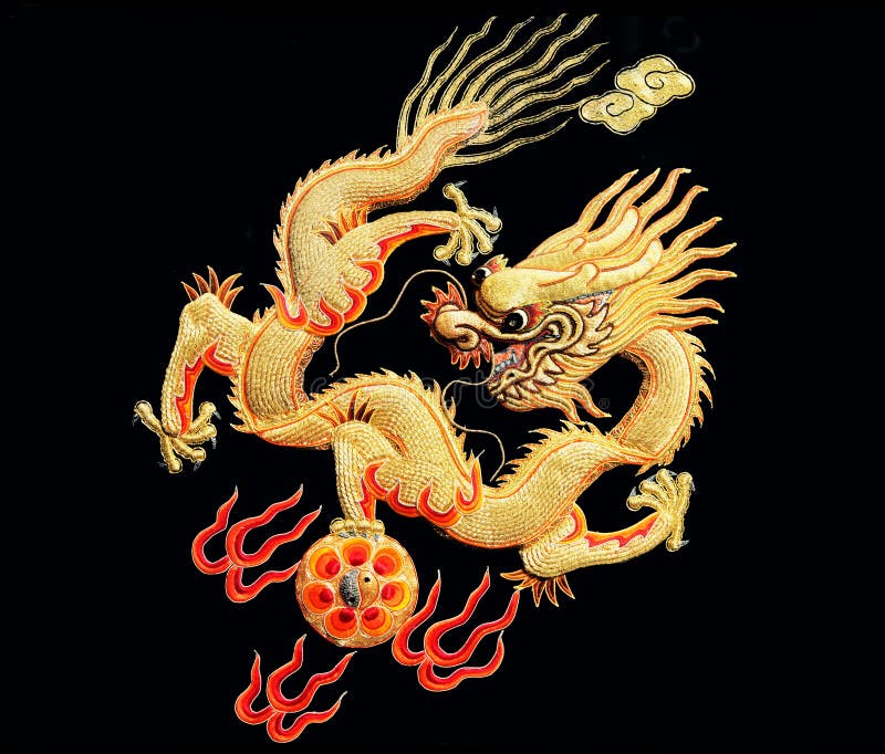 De draak van het borduurwerk royalty-vrije illustratie De draak van het borduurwerk royalty-vrije illustratie