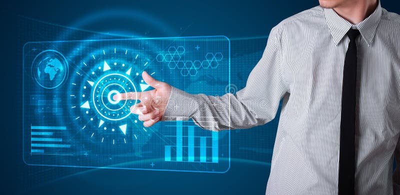 De dringende hoogte van de zakenman - technologietype van moderne knopen royalty-vrije stock afbeeldingen De dringende hoogte van de zakenman - technologietype van moderne knopen royalty-vrije stock afbeeldingen