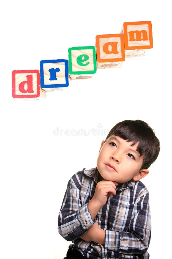 Dromende jongen stock afbeelding