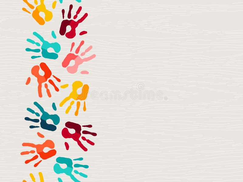 De druk van de kleuren menselijk hand concept als achtergrond stock illustratie De druk van de kleuren menselijk hand concept als achtergrond stock illustratie