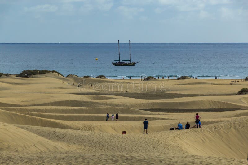 De Duinen van Maspalomas, Gran Canaria stock fotografie De Duinen van Maspalomas, Gran Canaria stock fotografie