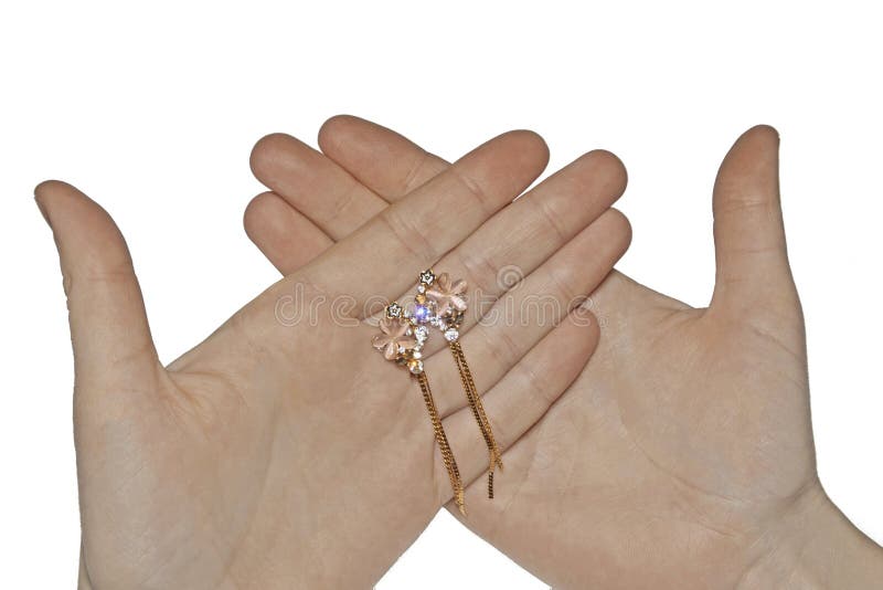 De Dure Gouden Juwelen van de handholding royalty-vrije stock afbeelding De Dure Gouden Juwelen van de handholding royalty-vrije stock afbeelding