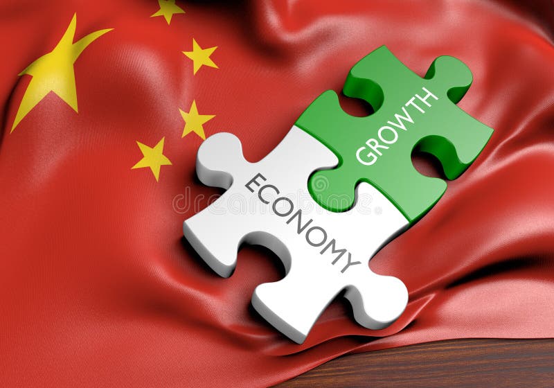 De economie van China en het concept van de financiële marktgroei, het 3D teruggeven