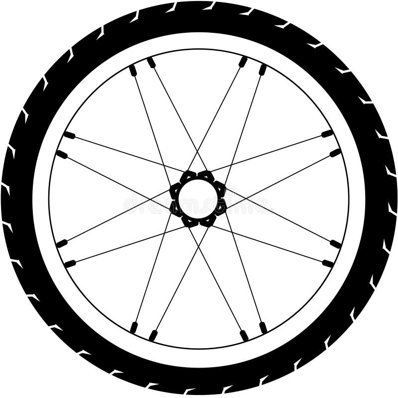 De eenvoudige Vectorillustratie van het Fietswiel vector illustratie De eenvoudige Vectorillustratie van het Fietswiel vector illustratie